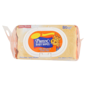 PUREEN BABY WIPES FRAGRANCE FREE 2X80S